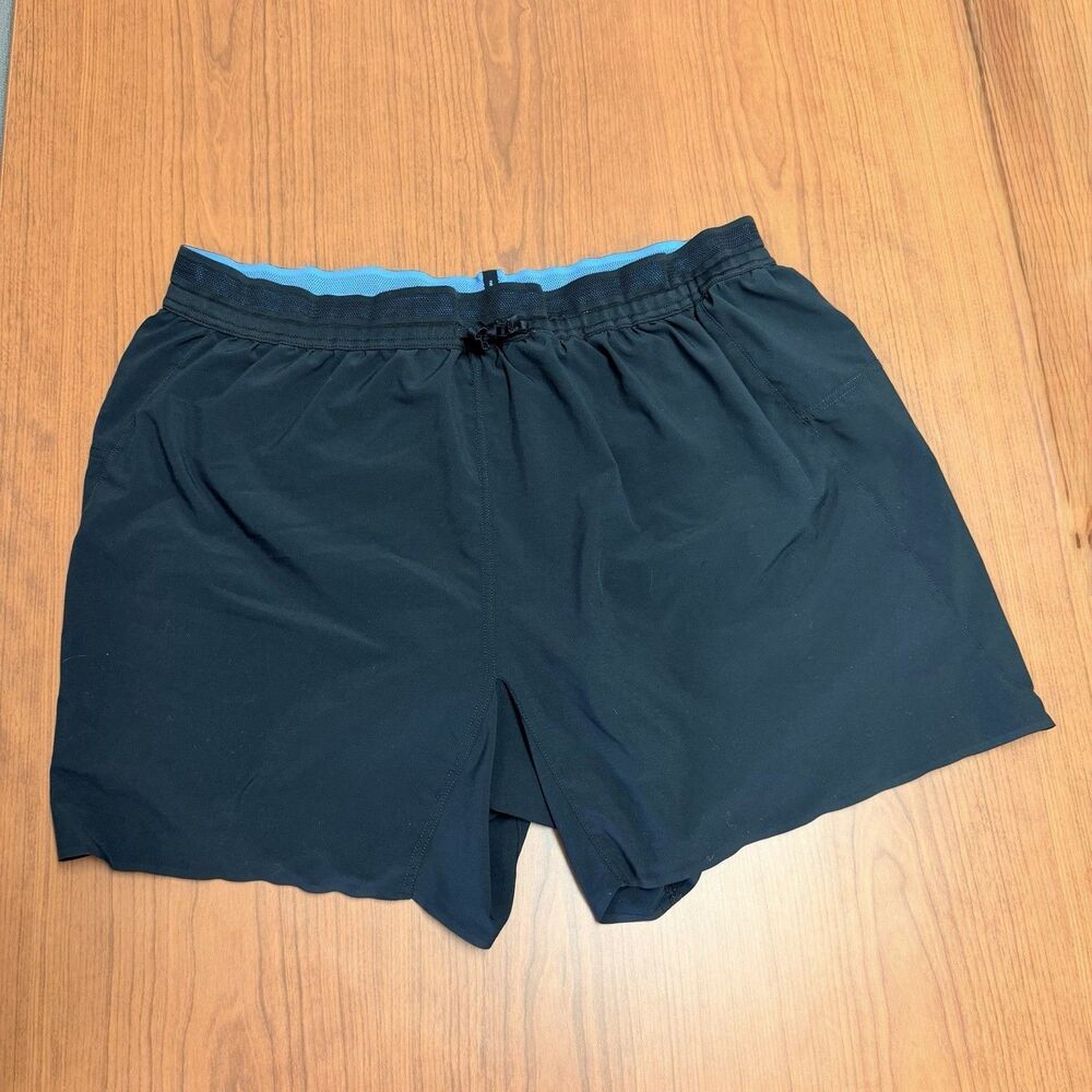 Janji AFO 5” Running Shorts Men’s XL Black Blue Lined Trail Athletic Activewear